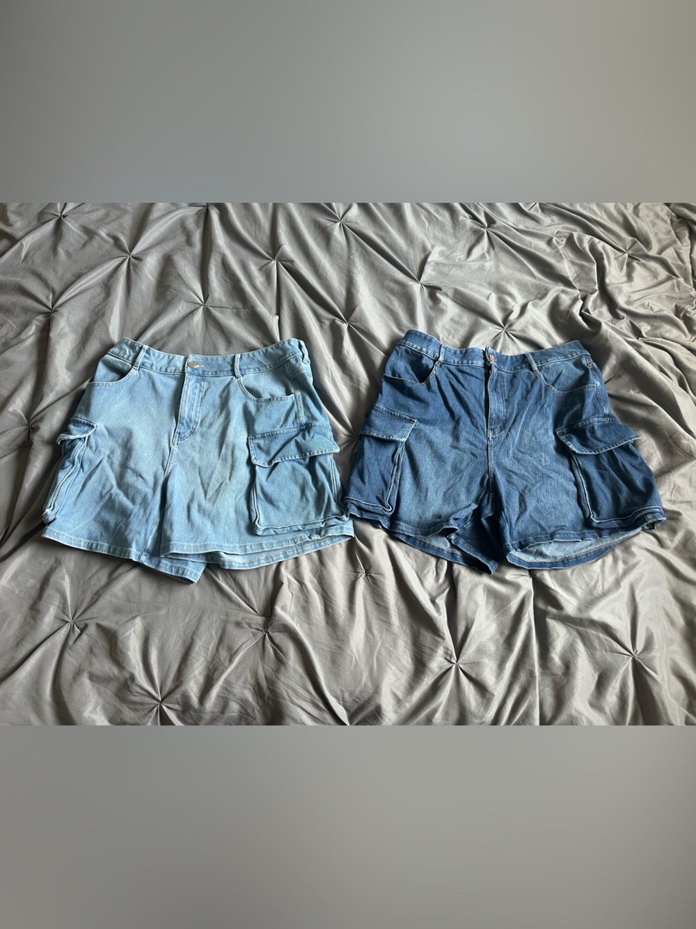 Bundle of 2 Women’s Halara Cargo Shorts (M) - Light Blue and Dark Blue